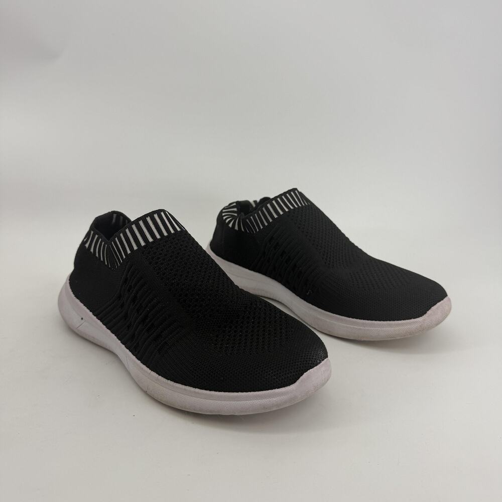 Danskin Ideals Shoes Womens Size 8.5 Black Knit Slip On Vegan Walking Sneakers